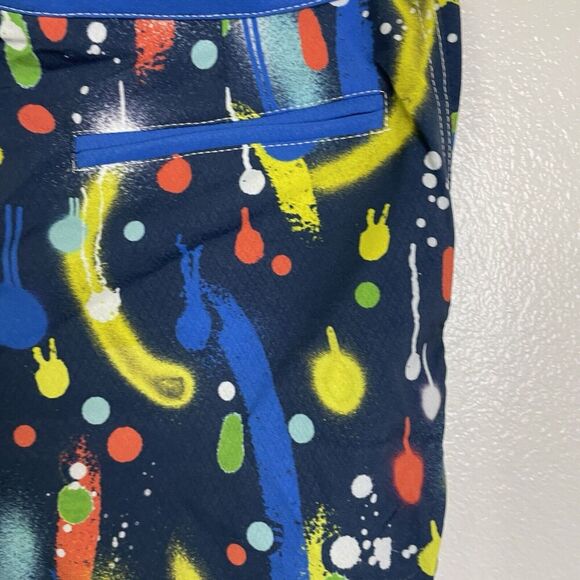 Aussiebum Boardshorts Blue Multicolor Colorful Splatter Beach Swim Mens Medium - Picture 7 of 10